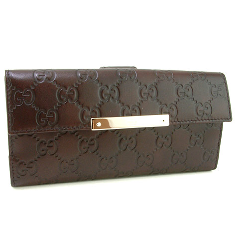 Authentic Gucci Guccissima Continental Wallet 112715 Coffee